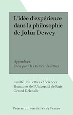 Télécharger le livre :  L'idée d'expérience dans la philosophie de John Dewey