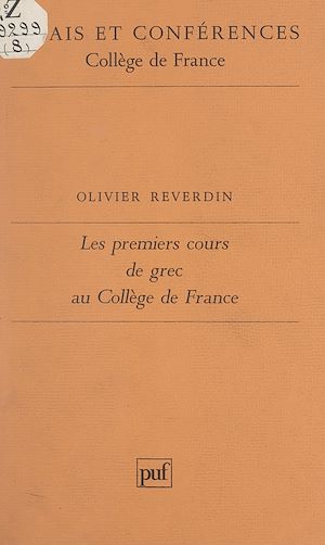 Download the eBook: Les premiers cours de grec au Collège de France