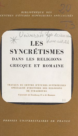 Téléchargez le livre :  Les syncrétismes dans les religions grecque et romaine