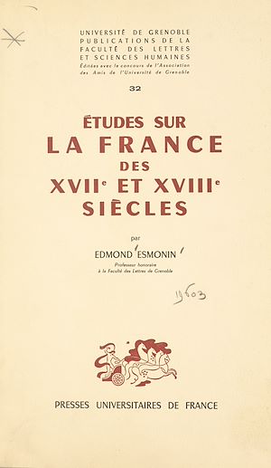 Download the eBook: Études sur la France des XVIIe et XVIIIe siècles