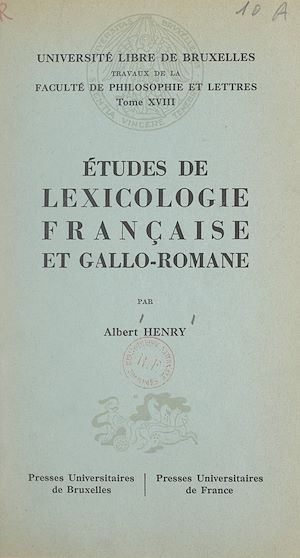Download the eBook: Études de lexicologie française et gallo-romane