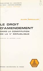 Download this eBook Le droit d'amendement dans la constitution de la Ve République