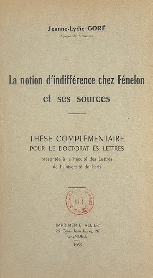 Download the eBook: La notion d'indifférence chez Fénelon et ses sources