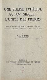 Télécharger le livre :  Une église tchèque au XVe siècle : l'Unité des Frères