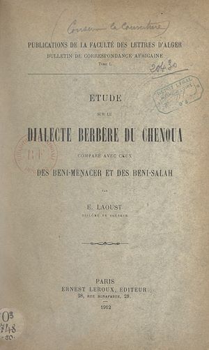 Download the eBook: Étude sur le dialecte berbère de Chenoua comparé avec ceux des Beni-Menacer et des Beni-Salah