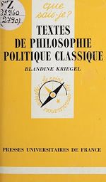 Download this eBook Textes de philosophie politique classique