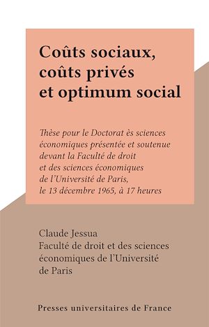 Download the eBook: Coûts sociaux, coûts privés et optimum social