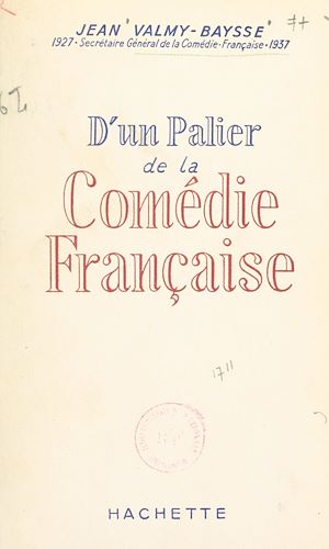 Téléchargez le livre :  D'un palier de la Comédie française