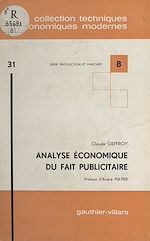 Télécharger le livre :  Analyse économique du fait publicitaire