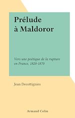 Download this eBook Prélude à Maldoror