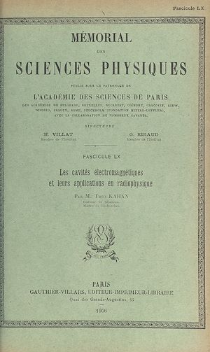 Téléchargez le livre :  Les cavités électromagnétiques et leurs applications en radiophysique