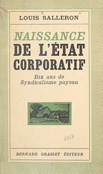 Télécharger le livre :  Naissance de l'état corporatif
