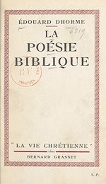 Télécharger le livre :  La poésie biblique