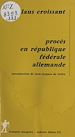 Télécharger le livre :  Procès en République fédérale d'Allemagne