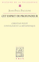 Télécharger le livre :  Cet esprit de profondeur