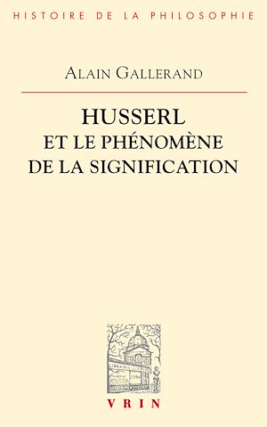 Téléchargez le livre :  Husserl et le phénomène de la signification