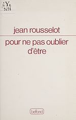 Télécharger le livre :  Pour ne pas oublier d'être