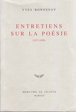 Télécharger le livre :  Entretiens sur la poésie (1972-1990)