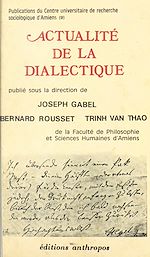 Télécharger le livre :  Actualité de la dialectique