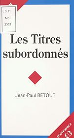 Download this eBook Les Titres subordonnés