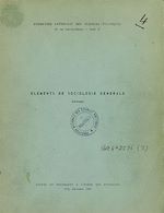 Download this eBook Éléments de sociologie générale