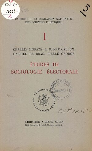 Download the eBook: Etudes de sociologie électorale