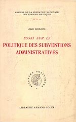 Download this eBook Essai sur la politique des subventions administratives