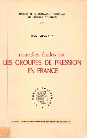 Download the eBook: Nouvelles études sur les groupes de pression en France