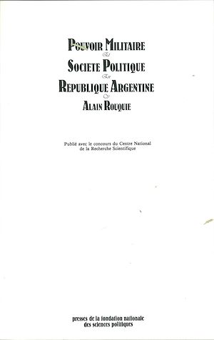 Download the eBook: Pouvoir militaire et société politique en République argentine