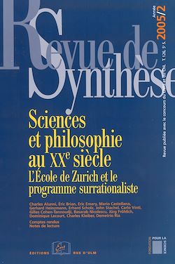 Télécharger le livre :  Sciences et philosophie au XXe siècle- L'École de Zurich
et le programme surrationaliste