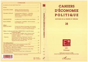 Téléchargez le livre :  CAHIERS D'ÉCONOMIE POLITIQUE N° 38