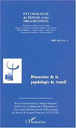 Télécharger le livre :  DIMENSIONS DE LA PSYCHOLOGIE DU TRAVAIL