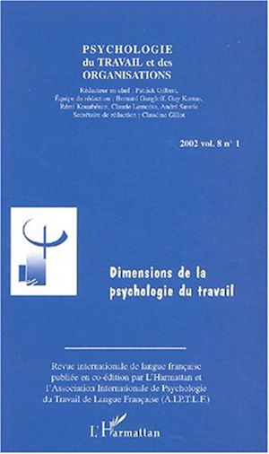 Téléchargez le livre :  DIMENSIONS DE LA PSYCHOLOGIE DU TRAVAIL