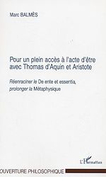 Download this eBook POUR UN PLEIN ACCES A L'ACTE D'ETRE AVEC THOMAS D'AQUIN ET ARISTOTE