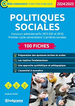 Télécharger le livre :  Politiques sociales - 100 fiches - Catégories A, B et C - Édition 2024-2025