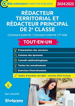 Télécharger le livre :  Rédacteur territorial et rédacteur principal de 2e classe - Tout-en-un - Catégorie B - Concours 2024-2025
