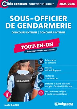 Télécharger le livre :  Sous-officier de gendarmerie - Tout-en-un - Catégorie B - Édition 2025-2026