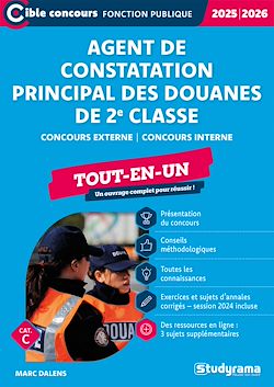 Télécharger le livre :  Agent de constatation principal des douanes de 2e classe - Tout-en-un - Catégorie C - Concours 2025-2026