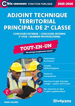 Télécharger le livre :  Adjoint technique territorial principal de 2e classe - Tout-en-un - Catégorie C - Édition 2025-2026