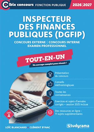 Téléchargez le livre :  Inspecteur des finances publiques (DGFIP) - Tout-en-un - Catégorie A - Concours 2026-2027