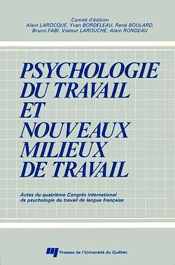 Télécharger le livre :  Psychologie du travail et nouveaux milieux de travail
