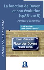 Télécharger le livre :  La fonction de Doyen et son évolution (1988-2018)