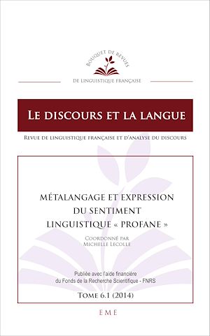 Téléchargez le livre :  Métalangage et expression du sentiment linguistique "profane"