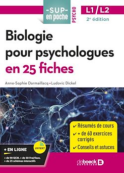 Télécharger le livre :  Biologie pour psychologues en 25 fiches : Licence 1 et 2