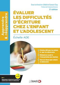 Télécharger le livre :  Évaluer les difficultés d'écriture chez l'enfant et l'adolescent
