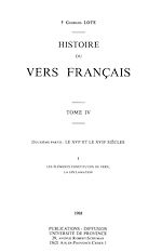 Télécharger le livre :  Histoire du vers français. Tome IV