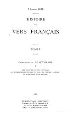 Télécharger le livre :  Histoire du vers français. Tome I