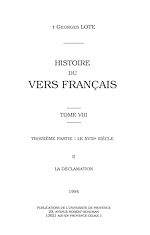 Télécharger le livre :  Histoire du vers français. Tome VIII