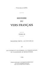 Télécharger le livre :  Histoire du vers français. Tome IX