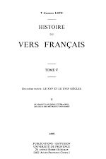 Télécharger le livre :  Histoire du vers français. Tome V